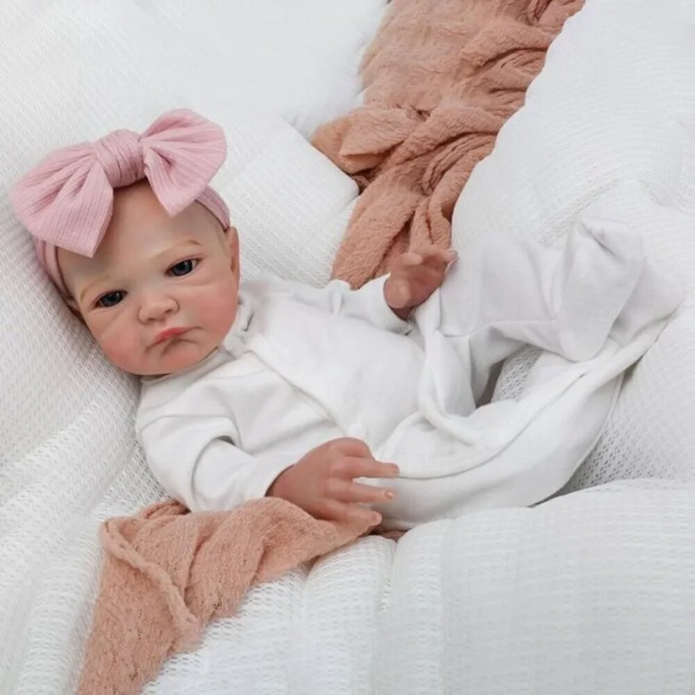 Realistic Reborn Baby Dolls Girl 20 inch White Pink Soft Body Gift Toy for Kids